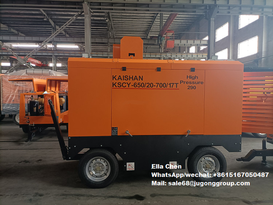 KSCY-650/20-700/17 18m3/Min 650CFM 20bar 17bar Parafuso de gás rotativo portátil Compressor de ar Compressor de parafuso